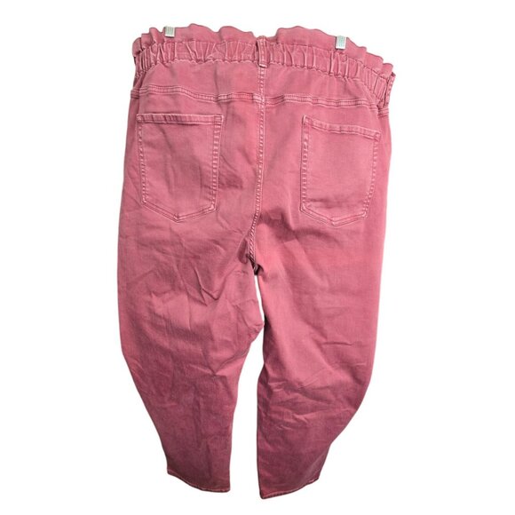 Ava & Viv Womens Plus Size 24W Rose Pink Paperbag Waist Jeans NWT JJ4137 - Picture 7 of 9